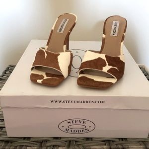 Steve Madden Brown Cow Pattern Heel